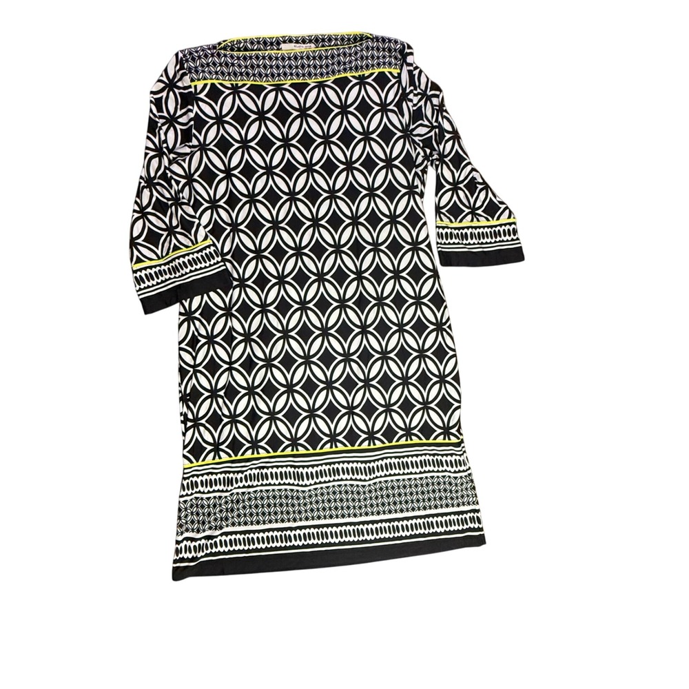 Studio One New York Black White Geometric Print Dress Career Casual